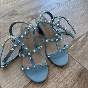 Valentino Garavani Sky Blue Studded Sandals